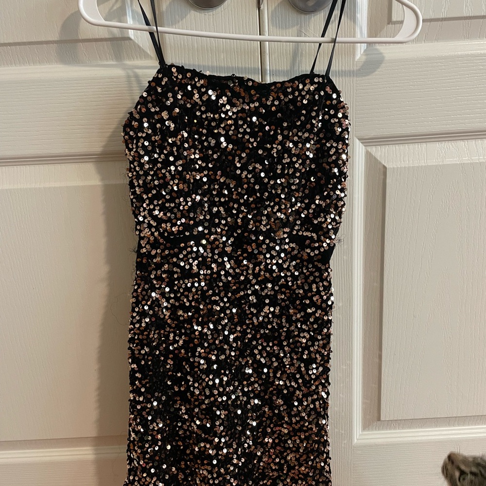Sequin Black Mini Dress